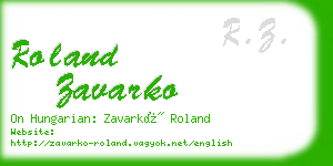 roland zavarko business card